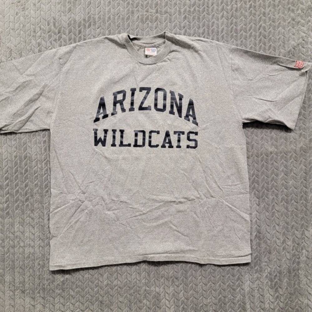 Vintage‎ Official Wildcat Wear T Shirt Arizona Wildcats Spellout Gray 2XL